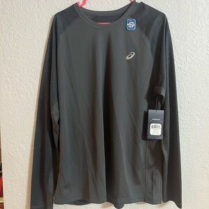 Asics Reversible Long Sleeve Top in Charcoal and Black